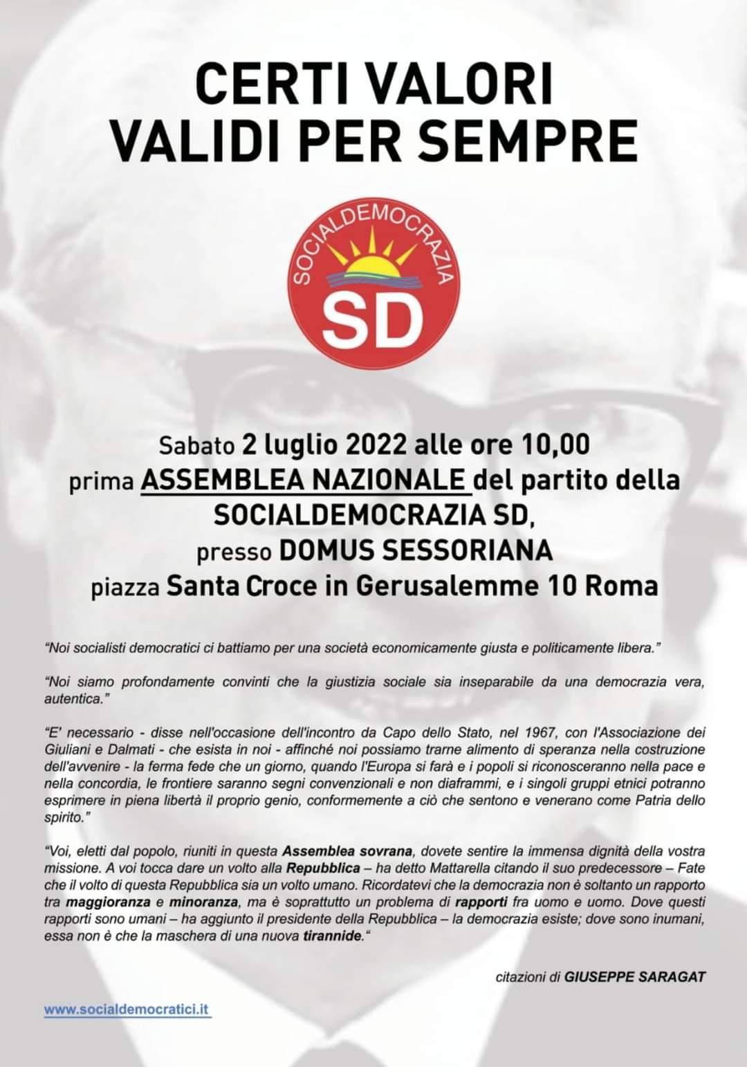 Manifesto assemblea nazionale del 2 luglio 2022